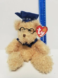 2006 TY Beanie Baby Graduation Plush Brown Bear. Blue Graduation Cap with 2006 - Picture 1 of 10