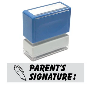 Parent's Signature w. Pic. Teacher Stamp JYP PA1040 Pre-Inked Stamp - Picture 1 of 1