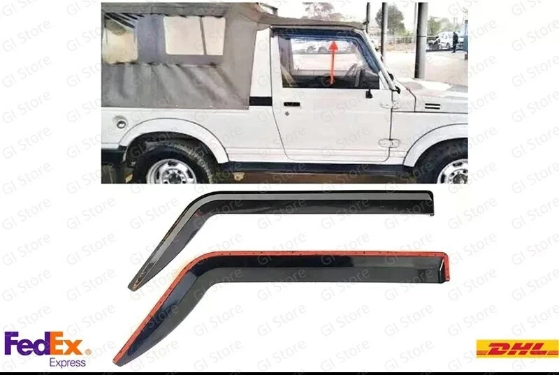SUZUKI SAMURAI DOOR VISOR WEATHER SHIELD WIND DEFLECTOR UNBREAKABLE (SET Of 2) Foto 1 de 4