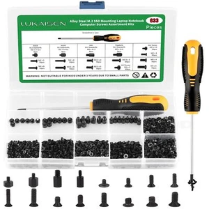 Kit de Tornillos M.2, 633PCS Tornillo Nvme M.2 SSD Kit de Montaje-M2 M2.5 M3 Negro Carbono St - Imagen 1 de 3