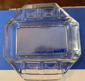Vintage Safex Clear Glass Ribbed Octagon Ashtray Art Deco - Picture 1 of 3