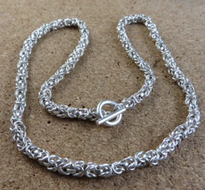 Vintage Sterling Silver Pendant Byzantine 16" Chain Necklace Toggle Clasp #324 - Picture 1 of 14