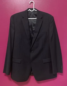Ralph Lauren Blazer Mens Solid Black 44L Solid Sport Coat Cotton - Picture 1 of 12