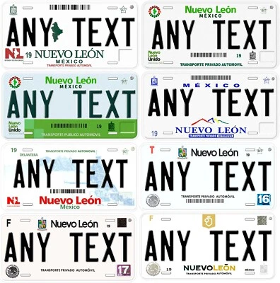 Nuevo Leon Personalized Car Auto Mexico License Plates Any Text - Image 1 of 4
