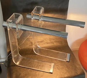 Robert Sonneman Plexiglass Chrome Lampe 1970 - Imagen 1 de 11