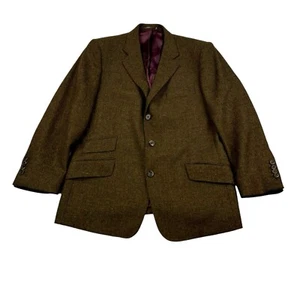 VTG CORDINGS Tweed Wool Stacked Pocket Mens Blazer Sport Coat Field Jacket - 40R - Picture 1 of 24