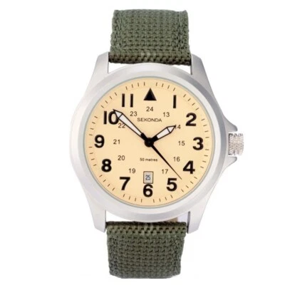 Reloj para hombre Sekonda con correa de material verde fecha 3341 Foto 1 de 4