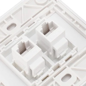 2 Port Cat 6 Ethernet Wall Plate Removable Female To Female Ethernet CB - Afbeelding 1 van 23