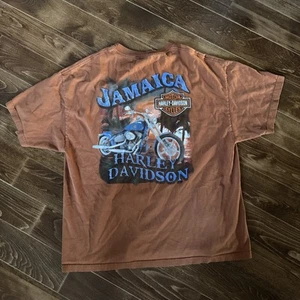 Harley Davidson Jamaica T-Shirt Herren 2XL Orange Biker Motorrad - Bild 1 von 6