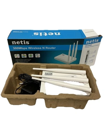NETIS WF2409E Wireless Router 300Mbps Speed 3 Fixed Antenna Increase Range - Image 1 of 4