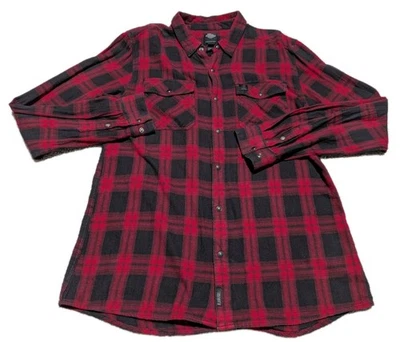 Camisa Harley-Davidson Para Hombre Western Pearl Franela a Presión L Manga Larga Multi Cuadros Foto 1 de 4