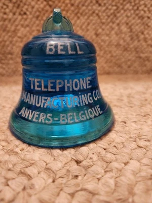 Rare Bell System Western Electric Belgium Blue Bell Paperweight Bell Telephone - Image 1 of 4