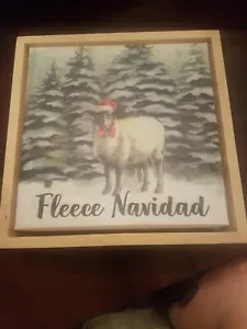 Fleece Navidad Box Wall Sign. Hanging - Picture 1 of 6