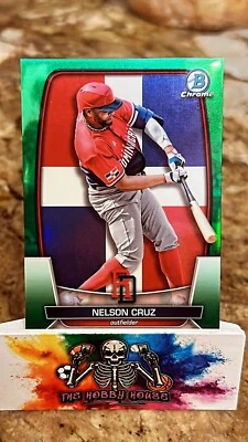 2023 Bowman Chrome Baseball Nelson Cruz Green /99 Dominican Republic WBC - Image 1 of 2