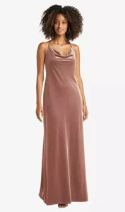 Cowl-Neck Convertible Velvet Maxi Slip Dress...LB019...Tawny Rose...Size S..NWT - Picture 1 of 6