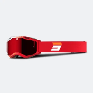 MASCHERA OCCHIALI MOTO SHOT IRIS 2.0 FUSION RED GLOSSY ENDURO CROSS MX ROSSO - Foto 1 di 2