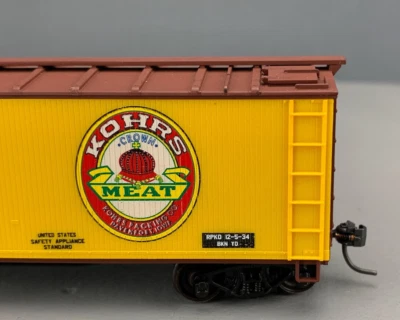 HO Branchline 13724 40’ Wood Reefer Kohrs Meat KOHX 2601 w/KD’s RTR HO4479 - Image 1 of 4