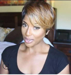 Brown Black Short Human Hair Wigs Pixie Cut Glueless Soft No Lace Straight Wigs - Picture 1 of 7