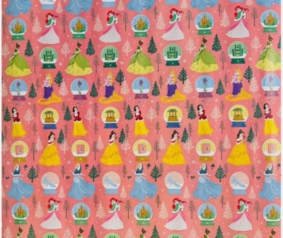 Hallmark Wrapping Paper Disney Princesses on Pink 25 sq ft Roll (NEW) - Image 1 of 3