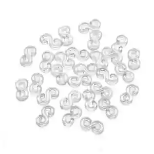 100 (aprox) broches de plástico transparente S para bandas de telar pulsera joyería - Imagen 1 de 1