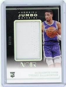 2020-21 Panini Noir Rookie Jumbo Material #RJM-TYH Tyrese Haliburton #97/99