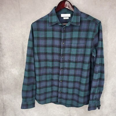 Рубашка мужская Urban Outfitters маленькая зеленая фланелевая на пуговицах повседневная для улицы - Изображение 1 из 4