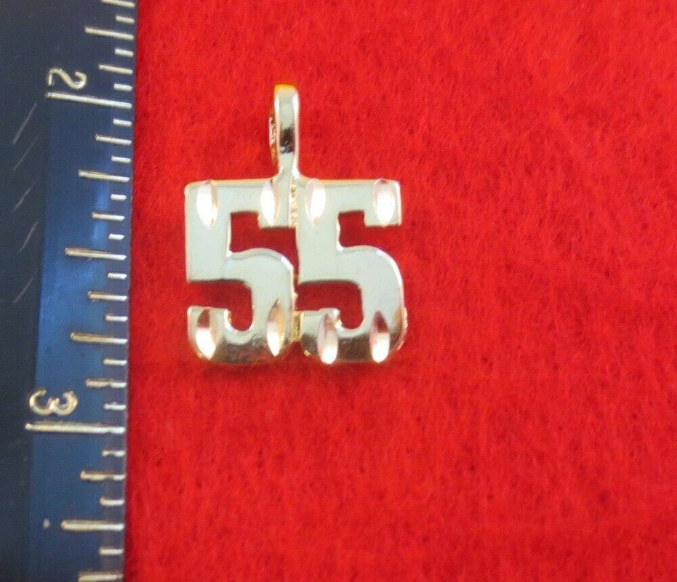 14KT GOLD EP NUMBER "55" DIAMOND CUT CHARM - Image 1 of 1