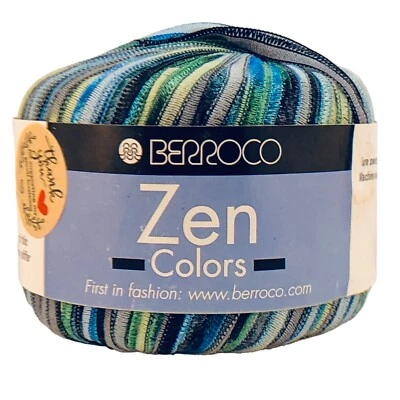 Berrocco Zen Colores Hecho en Italia 1.75 OZ 110 yardas Azul/Verde/Plateado Foto 1 de 2