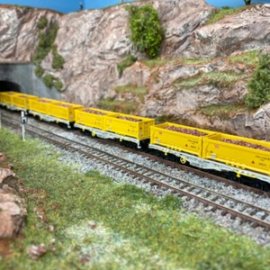 6 wagons porte conteneurs Sgmmns 190, AAE, Ep VI - MINITRIX 15075 - N 1/160 - Photo 1/5