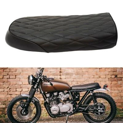 Asiento de corredor café negro para motocicleta estilo plano apto para Honda CB Suzuki GS Yamaha EE. UU. Foto 1 de 4