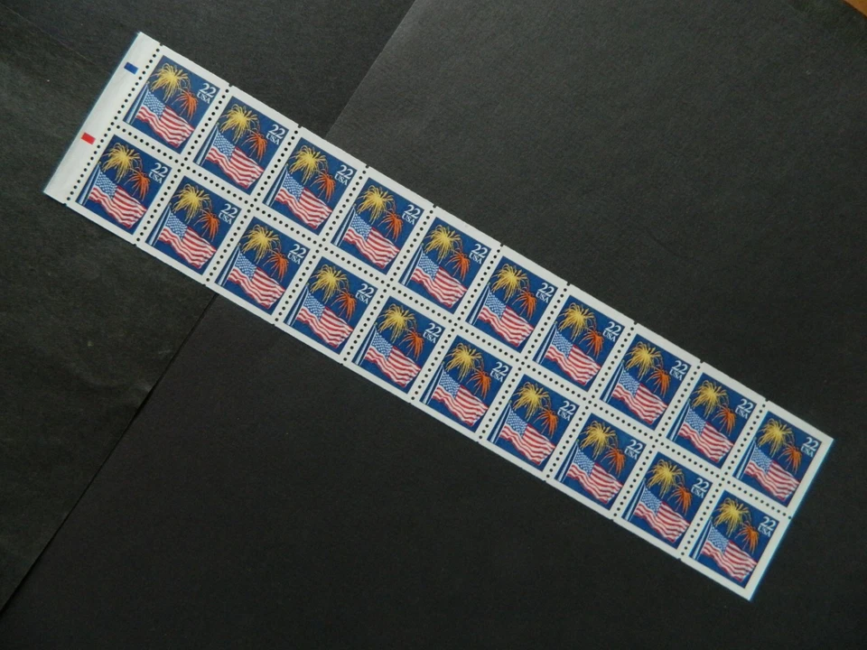 US SC# 2276a - 1987 22c Flag Over Fireworks Booklet Pane /20 Stamps - Image 1 of 1