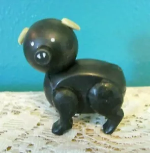 Fisher Price Little People Farm Black Pig With White/Beige Ears With Hex Nut - Picture 1 of 6