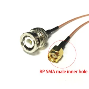 BNC male to RP SMA Male plug RF coax cable RG-178 RG178 15cm 6" for CCTV radio - Picture 1 of 5