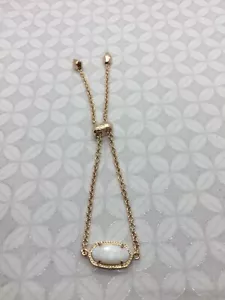 Kendra Scott Elaina Rose Gold Bracelet White Pearl PopSugar Must Have - Picture 1 of 5