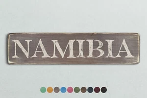 NAMIBIA Vintage Style Wooden Sign. Shabby Chic Retro Home Gift - Foto 1 di 2