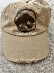 Cappello kaki Y2k Jurassic Park logo invecchiato Universal Studios berretto regolabile - Foto 1 di 8