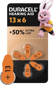 Size 13 Hearing Aids Batteries (Pack of 6) +50% Extra Life, Easy Installation, 1 - Picture 1 of 12