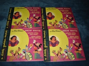 Lot of 4 Snow White Disney Little Golden Records 78rpm yellow unplayed old stock - Picture 1 of 3