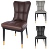 Dining Chairs Set of 2 Leather Contemporary Wood Black Leather Seats ...