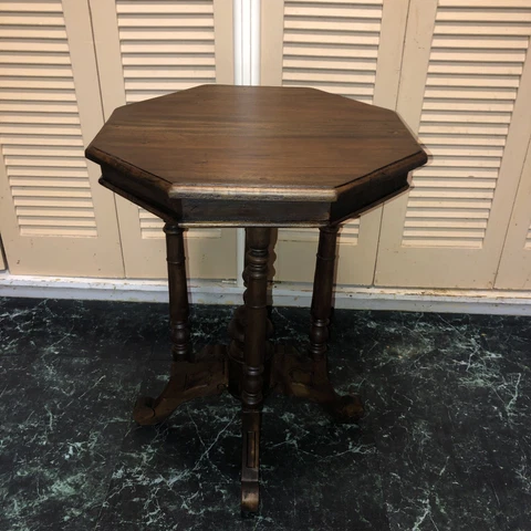 Antique Eastlake Walnut Octagonal Side Table late 1800’s Cover