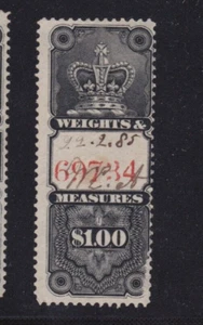 Canada Revenue Stamp Weights & Measures Van Dam #FWM21 Small Stain Middle - Picture 1 of 2