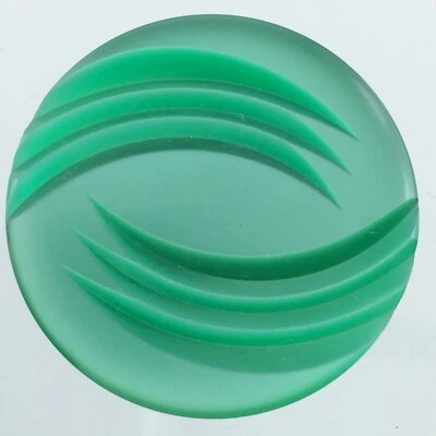 Vintage Molded Plastic Green Etched Garment Button 1.5n  Pattern 788C - Image 1 of 4