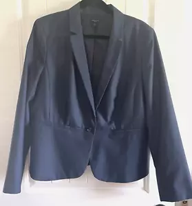 Ann Taylor Jacket Navy Lightweight Sz 16 NWOT Wool Blend Quiet Luxury Comfort - Picture 1 of 10