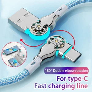 180° 120W 6A rotierend super schnelles Laden Typ C Silikonkabel Schnell USB Aufladen - Bild 1 von 22