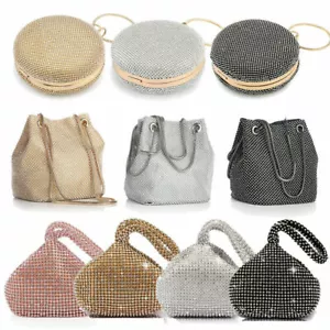 Borsa a tracolla donna strass sera banchetto borsa a mano festa banchetto borsetta - Foto 1 di 121