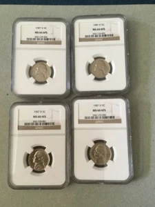 1987 D Jefferson Nickel NGC MS 66 6 FS Low Pop 89 - Bild 1 von 9