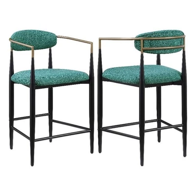 Tina Fabric Upholstered Counter Chair Green (Set of 2) - Image 1 of 4