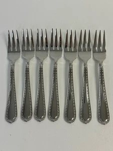 7 Hampton Silversmiths NOBILITY Stainless Salad Forks 18/10 Glossy - MINT COND - Picture 1 of 6