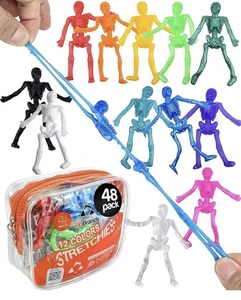 Halloween Party Gastgeschenke - 48 dehnbare Skelett Spielzeug - Non-Candy Goodie 48 Pack - Bild 1 von 8