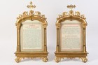 C66U78- Paar Holz Messing Historismus Kanontafeln 19.Jh